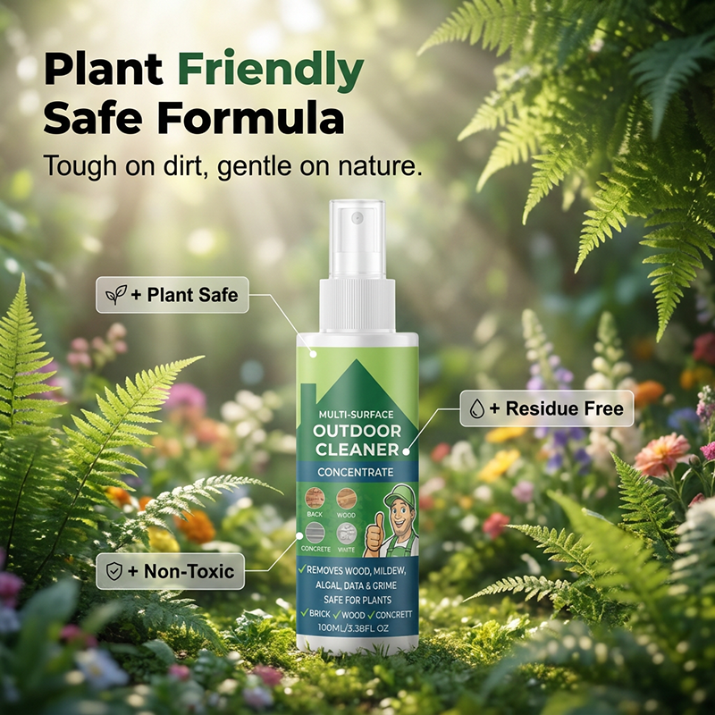 🥳2026 TOP PICK🥳 Outdoor Cleaner Concentrate – Powerful Formula, Plant-Friendly, Works on Wood, Concrete & Brick – Easy Spray Application! 🏡💨