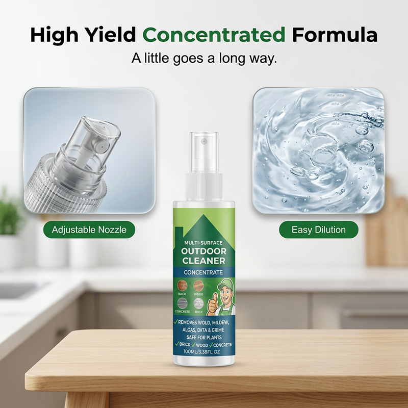 🥳2026 TOP PICK🥳 Outdoor Cleaner Concentrate – Powerful Formula, Plant-Friendly, Works on Wood, Concrete & Brick – Easy Spray Application! 🏡💨