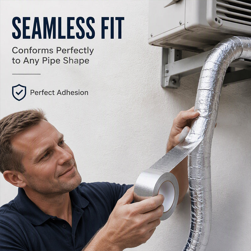 🔥 Reinforced Aluminum Foil Tape – Glass Fiber Mesh with Industrial-Strength Adhesive – Ideal for AC Pipes, Roof Sealing & HVAC Insulation 🔧🛡️