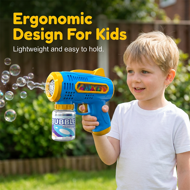 Multi-Hole Light-Up Bubble Gun for Kids