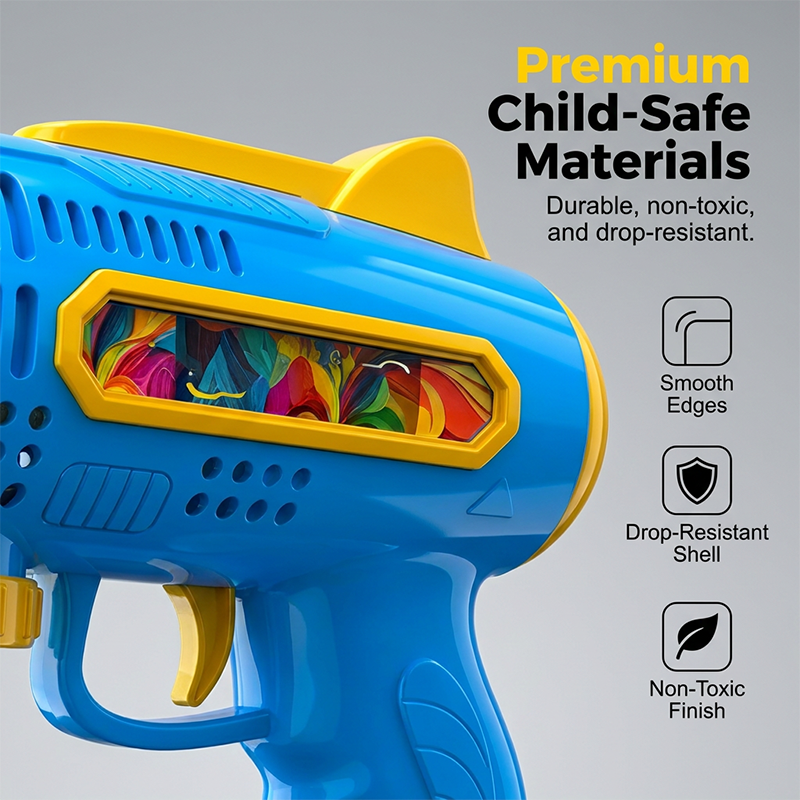 Multi-Hole Light-Up Bubble Gun for Kids