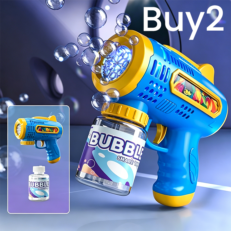 Multi-Hole Light-Up Bubble Gun for Kids