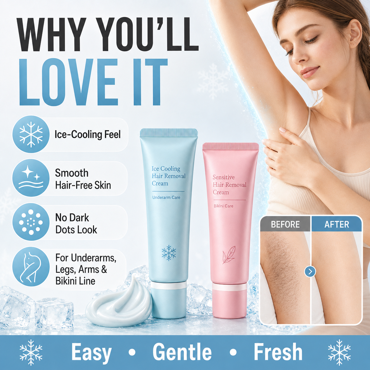 🥳2026 TOP PICK🥳 Hair Removal Cream – Enriched with Rose & Lavender Oil, Niacinamide Brightening – Inhibits Regrowth, Longer-Lasting Smoothness! 💖💨