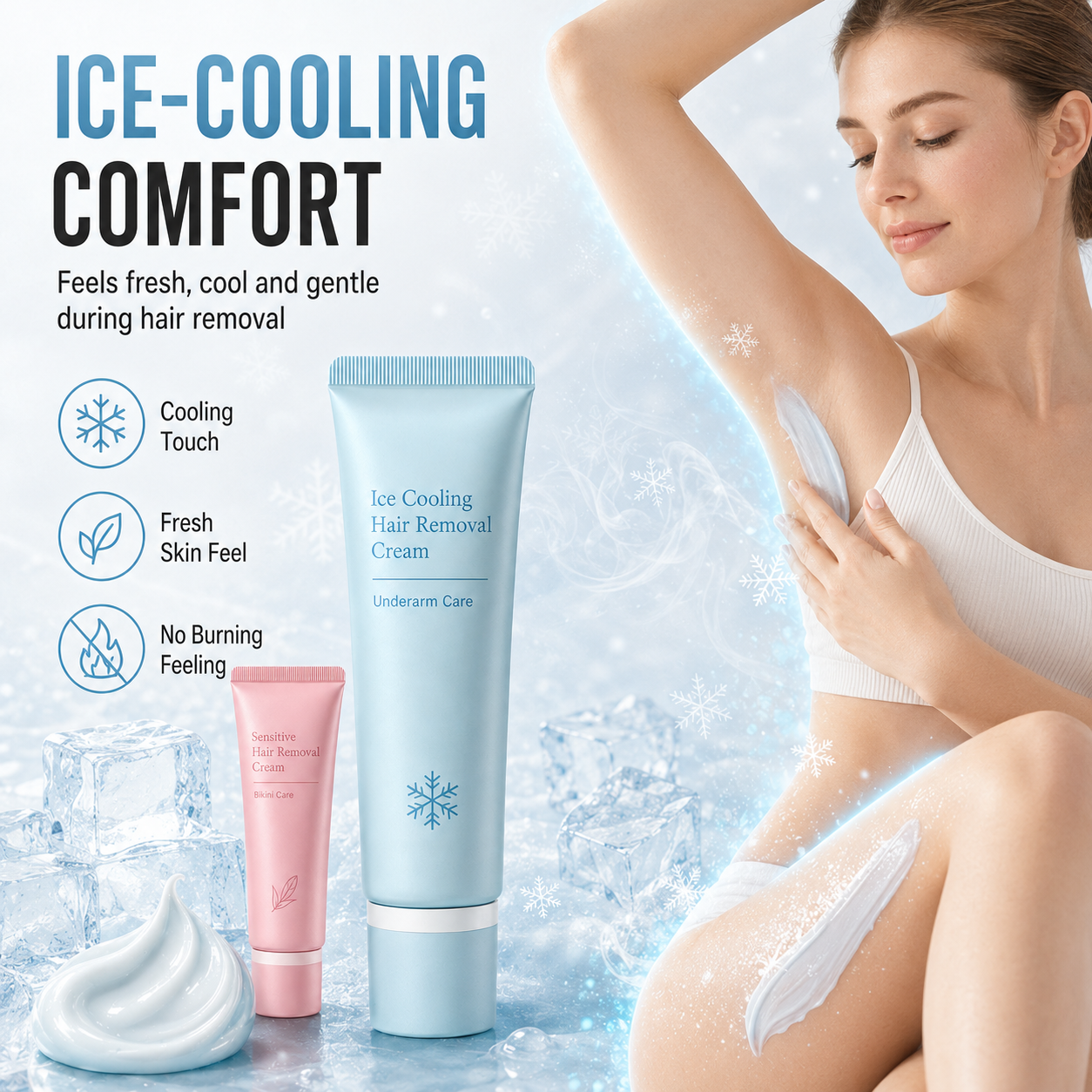 🥳2026 TOP PICK🥳 Hair Removal Cream – Enriched with Rose & Lavender Oil, Niacinamide Brightening – Inhibits Regrowth, Longer-Lasting Smoothness! 💖💨