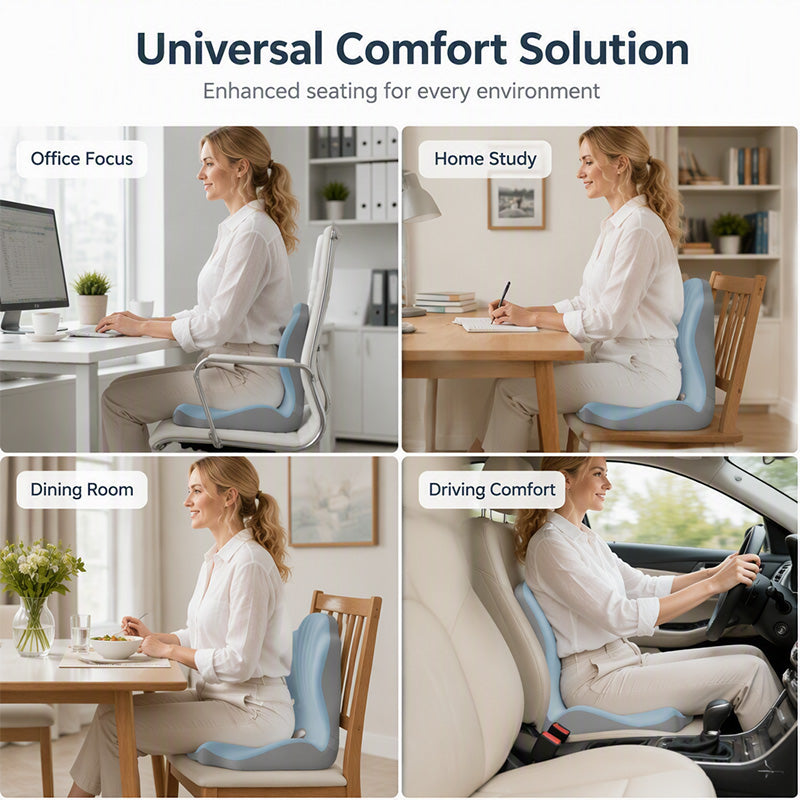 🪑 56% OFF NOW! ✨ Ergonomic memory foam seat cushion with back support – comfortable & supportive for home, office, and car 💺🛡️
