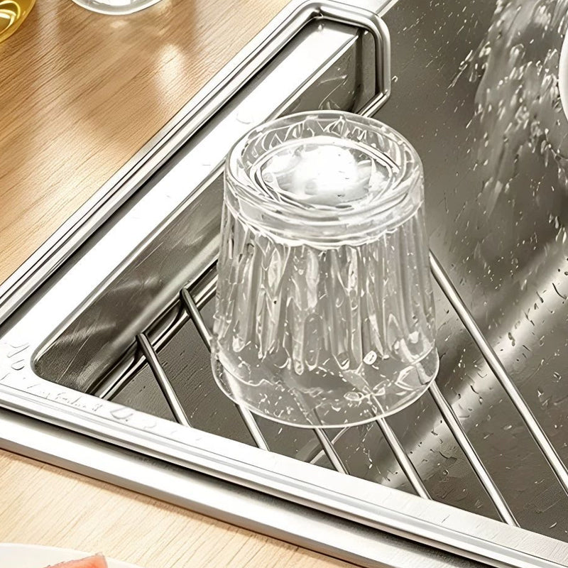🥳2026 TOP PICK🥳 Sink Corner Drying Rack – Stainless Steel, Fast-Draining Design – Lifts Sponges Off Counter, Reduces Soggy Buildup! 🧽💨