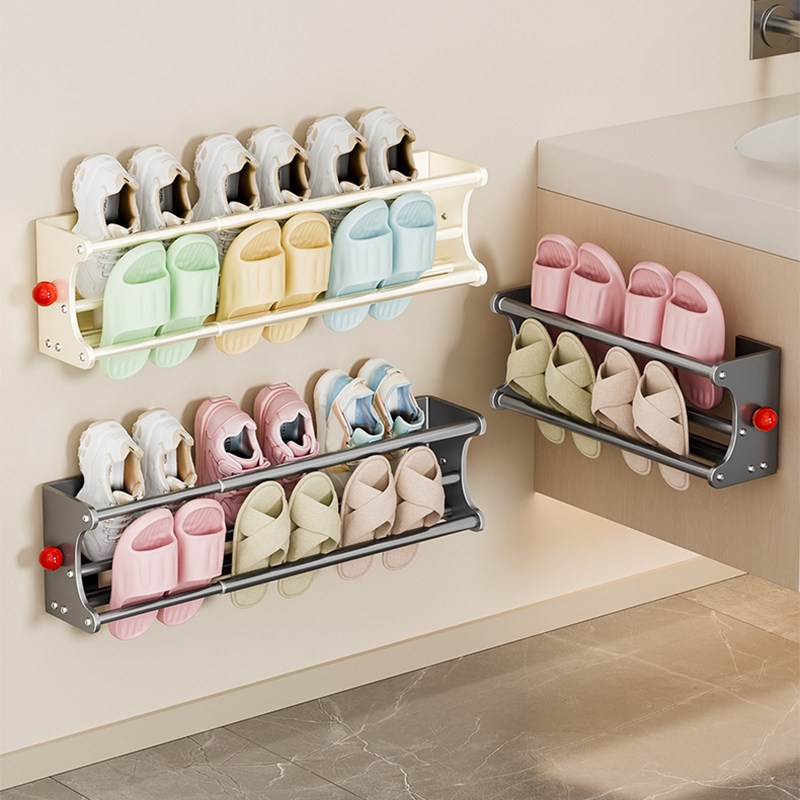 🥳2026 TOP PICK🥳 No-Drill Shoe Rack – Magnetic Mount, Extendable Design, Carbon Steel Build – Quick-Drain Bars, Odor-Free Storage! 🛡️💨