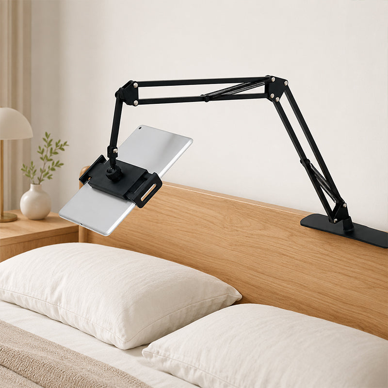 🛏️ Watch in Bed, Hands-Free – Magnetic Tablet Stand with Hidden Mattress Base. No Shaking, No Drilling.