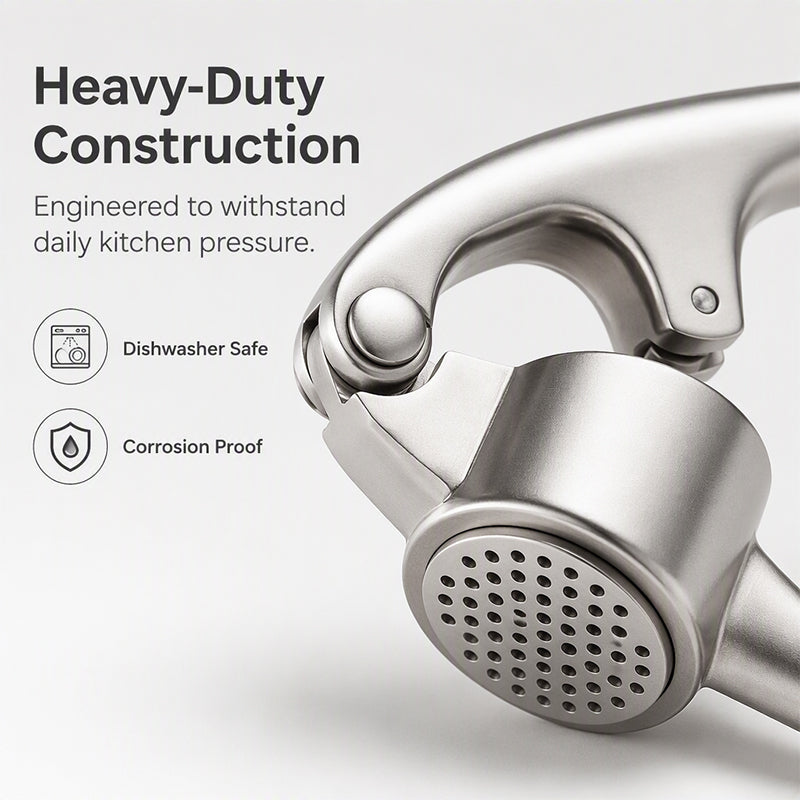 🥳2026 TOP PICK🥳 Garlic Press Set – High-Strength Zinc Alloy, Corrosion-Resistant, Effortless Squeeze – No More Smelly Hands or Waste! 🍳💨