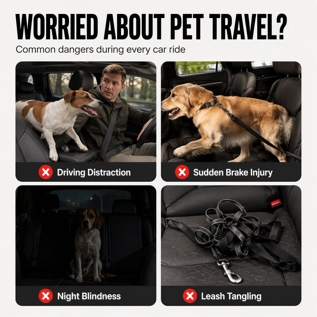 🥳2026 TOP PICK🥳 Reflective Elastic Pet Seat Belt – Heavy-Duty Nylon, 360° Rotating Hook, Anti-Corrosion – Reduces Pet Stress on Long Drives! 🚗💨