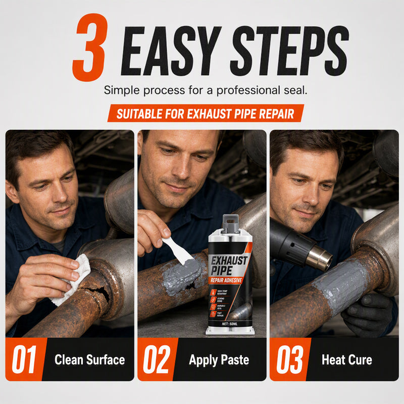 🥳2026 HOT SALE🥳💞50K+ SOLD! ⭐🔧 50% OFF! High Temp Exhaust Pipe Repair Glue – Permanent bond for iron & steel, withstands extreme heat & vibration. Fix exhaust leaks yourself – save on costly garage repairs! 🚗✅