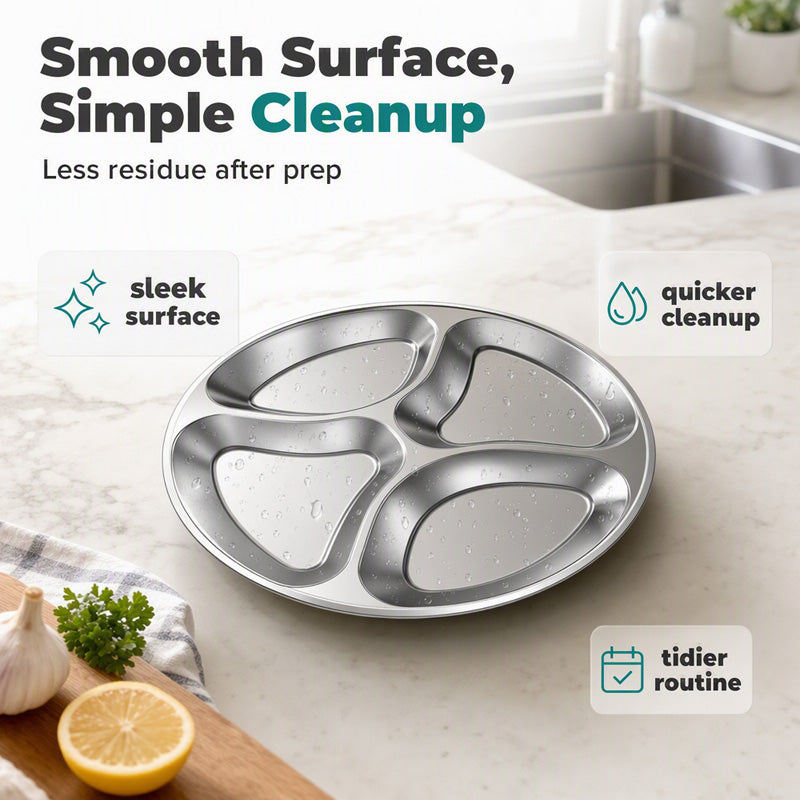 🥳HOT SALE🥳💞50K+ SOLD! Prep Plate – From £8.99! 4 compartments, stainless steel & easy clean. Cook faster – grab yours! ✅