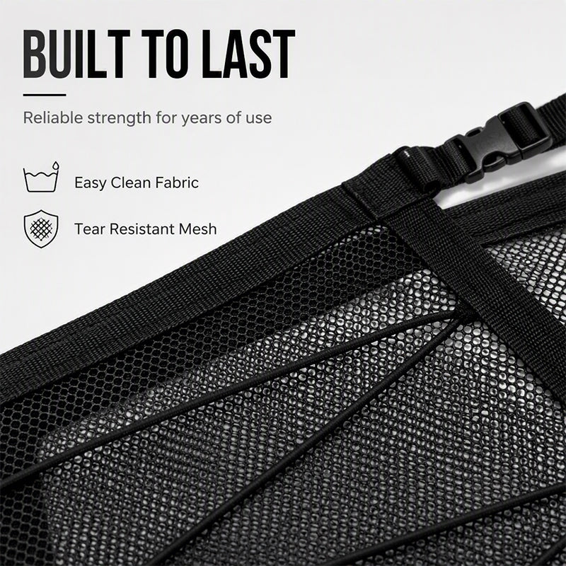 🔥 Car Ceiling Storage Bag with Adjustable Buckles – High-Density Polyester Mesh, Dual-Zipper Closure – Ideal for SUV, MPV & Family Road Trips 🚗🧳