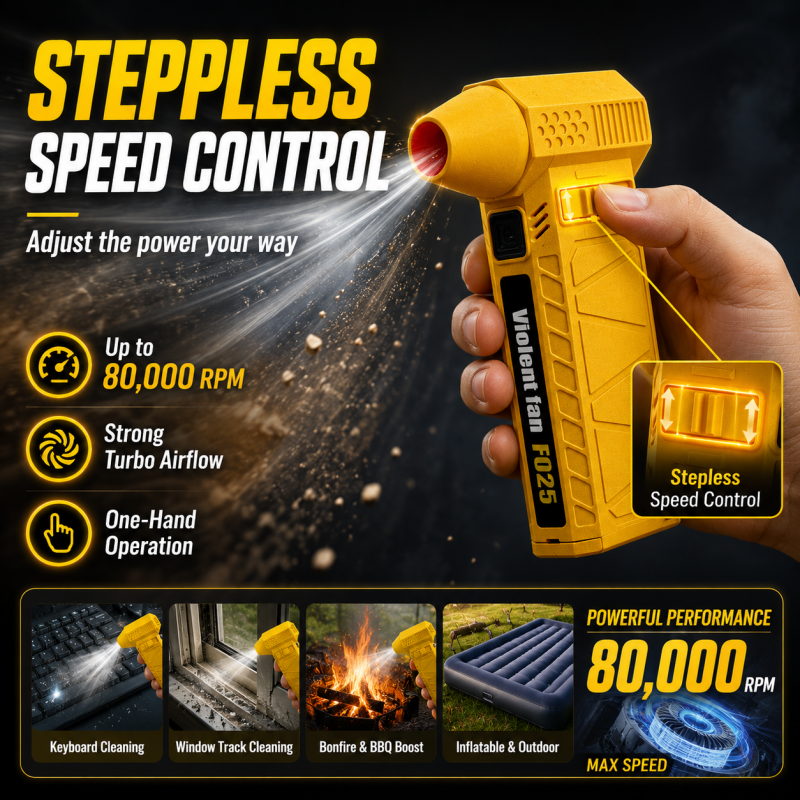 ⏰50% OFF⏰ Turbo Blower – Stepless Speed Control, Lightweight 424g – Blast Snow, Dust & Inflate Mattresses – Compact & Powerful! 🔧