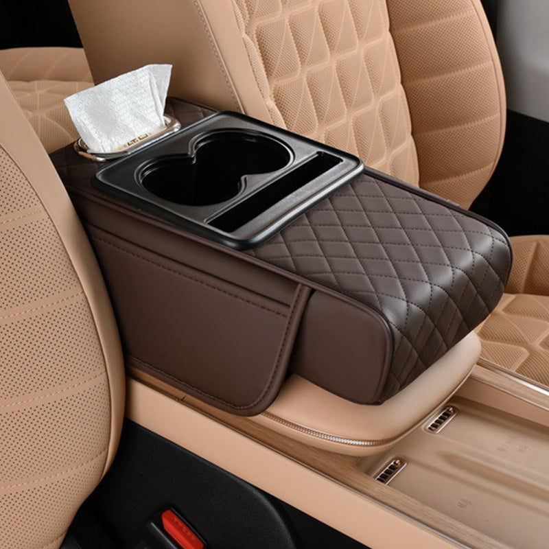 🔥FLASH SALE🔥 Multifunctional Car Armrest Cushion – Storage Drawer, Cup Holder & Phone Slot – Ergonomic Support, Velcro No-Drill Install! 🚗✨