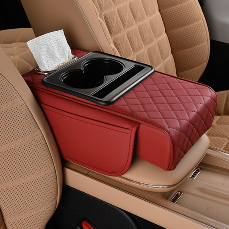 🔥FLASH SALE🔥 Multifunctional Car Armrest Cushion – Storage Drawer, Cup Holder & Phone Slot – Ergonomic Support, Velcro No-Drill Install! 🚗✨