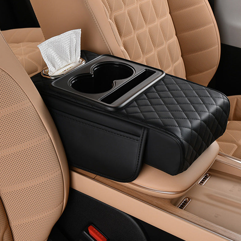 🔥FLASH SALE🔥 Multifunctional Car Armrest Cushion – Storage Drawer, Cup Holder & Phone Slot – Ergonomic Support, Velcro No-Drill Install! 🚗✨
