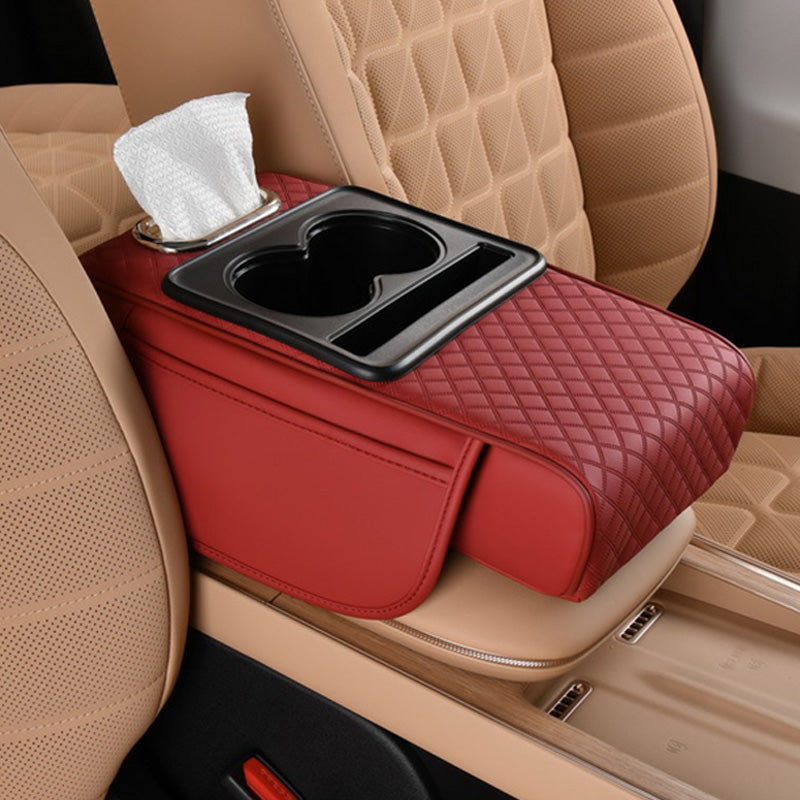 🔥FLASH SALE🔥 Multifunctional Car Armrest Cushion – Storage Drawer, Cup Holder & Phone Slot – Ergonomic Support, Velcro No-Drill Install! 🚗✨