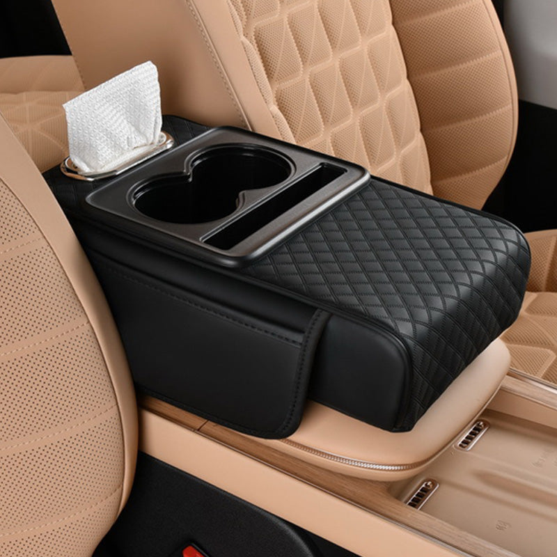 🔥FLASH SALE🔥 Multifunctional Car Armrest Cushion – Storage Drawer, Cup Holder & Phone Slot – Ergonomic Support, Velcro No-Drill Install! 🚗✨