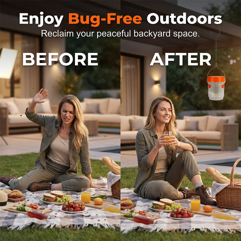 🥳2026 TOP PICK🥳 Solar Wasp & Bee Trap – High-Efficiency Catch Rate, Anti-Escape Design – Durable, Weather-Resistant – Perfect for Gardens & Farms! 🛡️💨