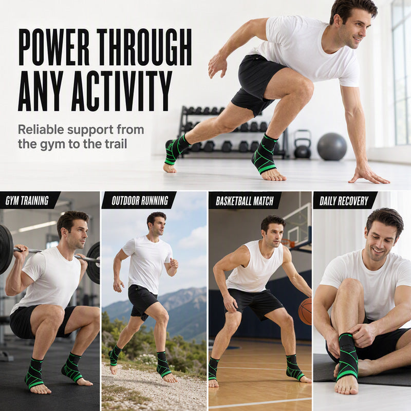 🥳2026 TOP PICK🥳 Ankle Support Braces – High-Elasticity, Adjustable Straps, Moisture-Wicking – Perfect for Basketball, Running & Weightlifting! 🛡️💨