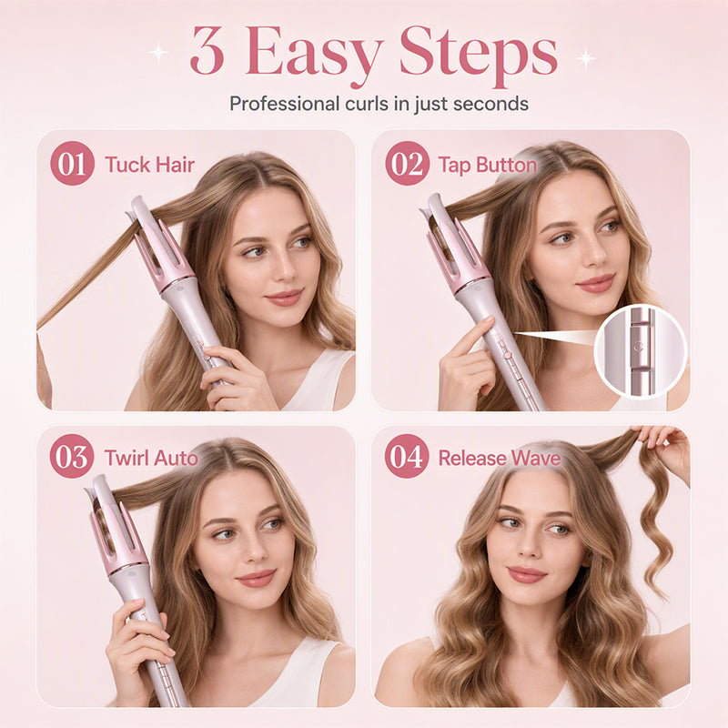 🔥Hot Sale 50% OFF🔥 Auto Rotating Curling Wand – Helps Create Salon-Like Curls, Anti-Scald Shell & Auto Shut-Off, for Most Hair Types 💇