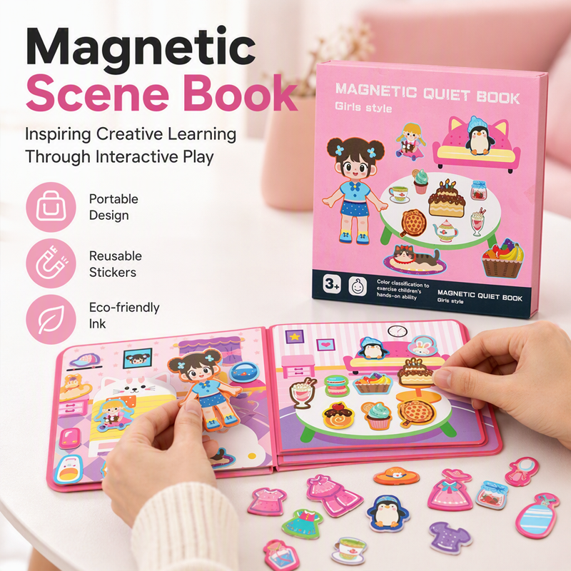 🧩Christmas Pre Sale￡7.98!!☃️ 🧒 Kids Magnetic Quiet Book – Folding puzzle scenes, magnetic & educational – Boosts creativity & learning for boys & girls 👧✨