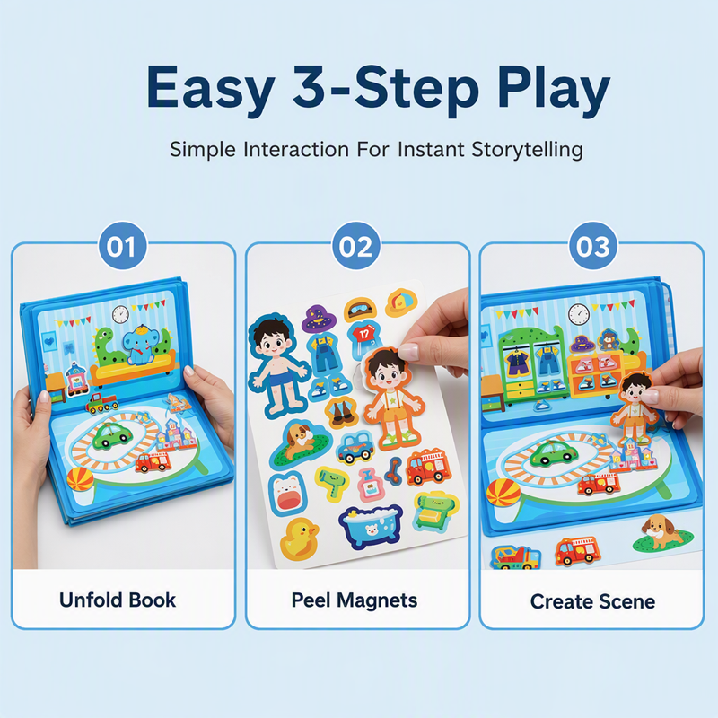 🧩Christmas Pre Sale￡7.98!!☃️ 🧒 Kids Magnetic Quiet Book – Folding puzzle scenes, magnetic & educational – Boosts creativity & learning for boys & girls 👧✨