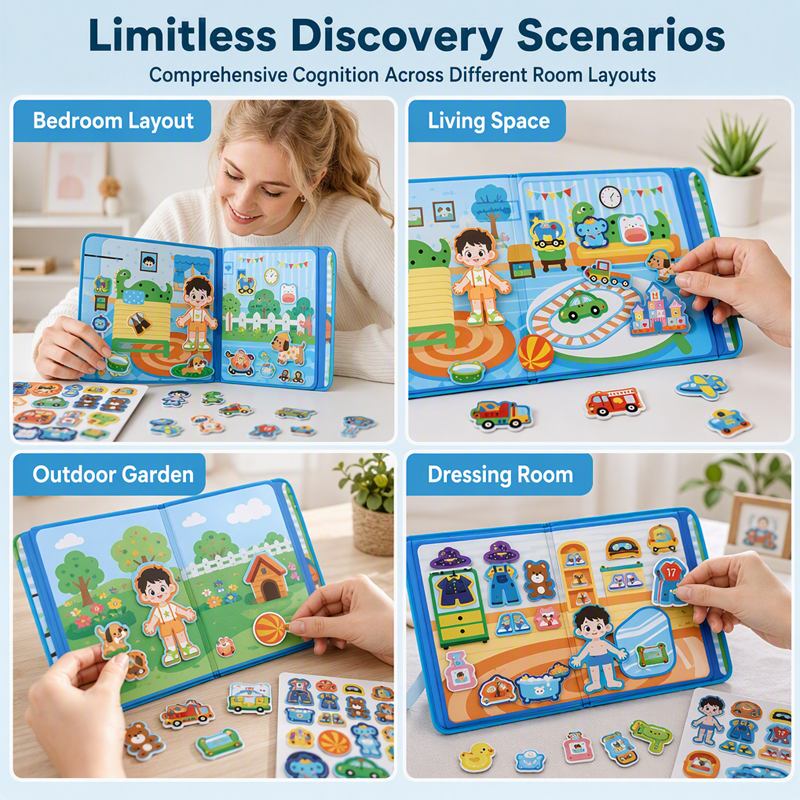 🧩Christmas Pre Sale￡7.98!!☃️ 🧒 Kids Magnetic Quiet Book – Folding puzzle scenes, magnetic & educational – Boosts creativity & learning for boys & girls 👧✨