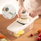 🥳2026 TOP PICK🥳 Vegetable Slicer with 6 Blades – Chop, Shred & Grate, Integrated Washing Function – Wide Hand Protector, BPA-Free! 🛡️💨
