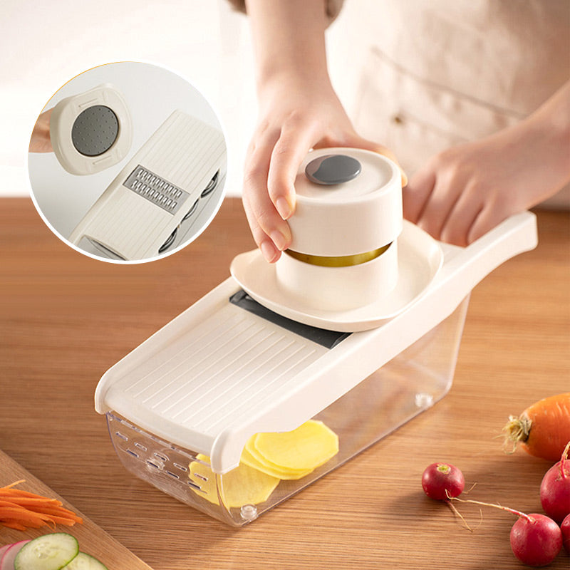 🥳2026 TOP PICK🥳 Vegetable Slicer with 6 Blades – Chop, Shred & Grate, Integrated Washing Function – Wide Hand Protector, BPA-Free! 🛡️💨