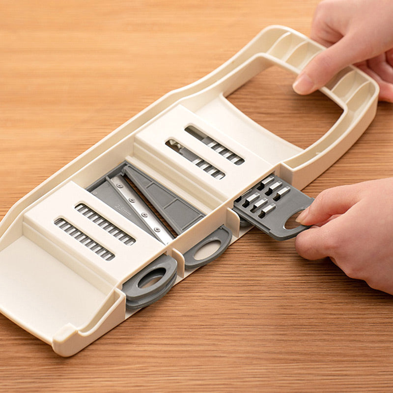 🥳2026 TOP PICK🥳 Vegetable Slicer with 6 Blades – Chop, Shred & Grate, Integrated Washing Function – Wide Hand Protector, BPA-Free! 🛡️💨