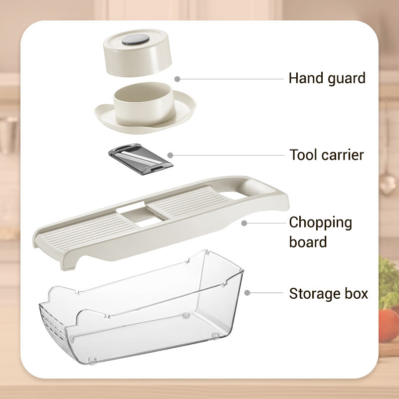 🥳2026 TOP PICK🥳 Vegetable Slicer with 6 Blades – Chop, Shred & Grate, Integrated Washing Function – Wide Hand Protector, BPA-Free! 🛡️💨