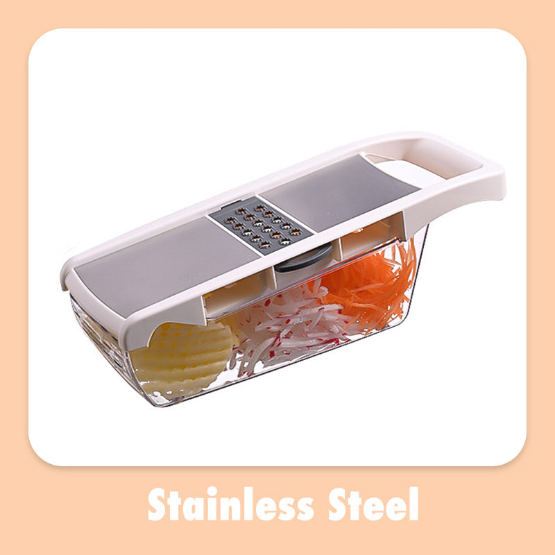 🥳2026 TOP PICK🥳 Vegetable Slicer with 6 Blades – Chop, Shred & Grate, Integrated Washing Function – Wide Hand Protector, BPA-Free! 🛡️💨
