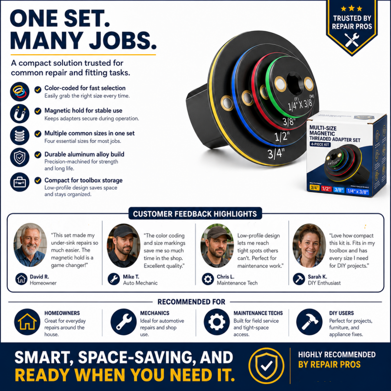 ⏰50% OFF⏰ Universal Magnetic Threaded Adapter – Color-Coded Size Rings, Premium Aluminum – Rust-Resistant, Compact – For Ratchets & Power Tools! 🔋