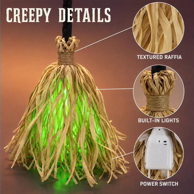 🎉 2026 Sale — Over 23 900 Sold!🔥 Animated Witch Broom with Lights & Spooky Sounds