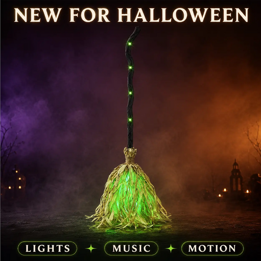 🎉 2026 Sale — Over 23 900 Sold!🔥 Animated Witch Broom with Lights & Spooky Sounds