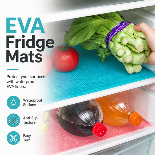 🏆 Last Day Special Price £7.99! 🧊Buy 2 Get 1 Free🎁 Cut-to-Size Fridge Liners, Washable & Non-Slip.