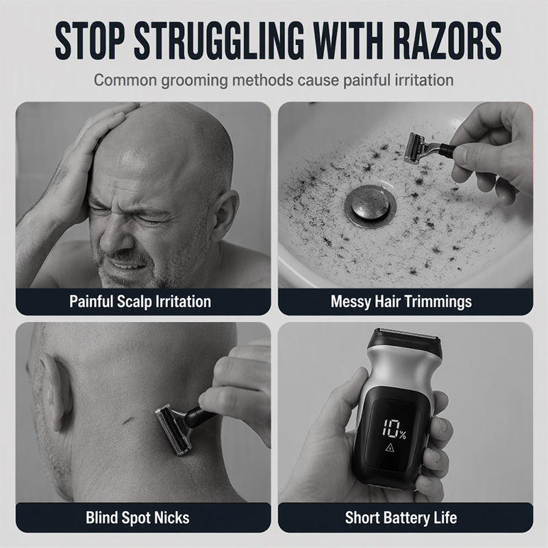🥳2026 TOP PICK🥳 Electric Head Shaver – 7D Independent Floating Heads, Ergonomic Palm Grip – Full Waterproof, Rechargeable – Close Shave in Fewer Passes! 🛡️💨