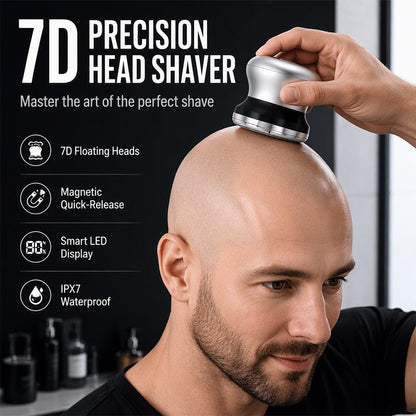 🥳2026 TOP PICK🥳 Electric Head Shaver – 7D Independent Floating Heads, Ergonomic Palm Grip – Full Waterproof, Rechargeable – Close Shave in Fewer Passes! 🛡️💨