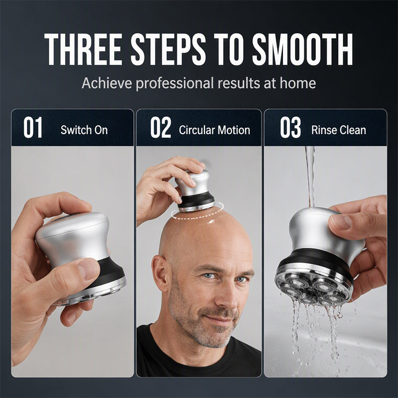 🥳2026 TOP PICK🥳 Electric Head Shaver – 7D Independent Floating Heads, Ergonomic Palm Grip – Full Waterproof, Rechargeable – Close Shave in Fewer Passes! 🛡️💨