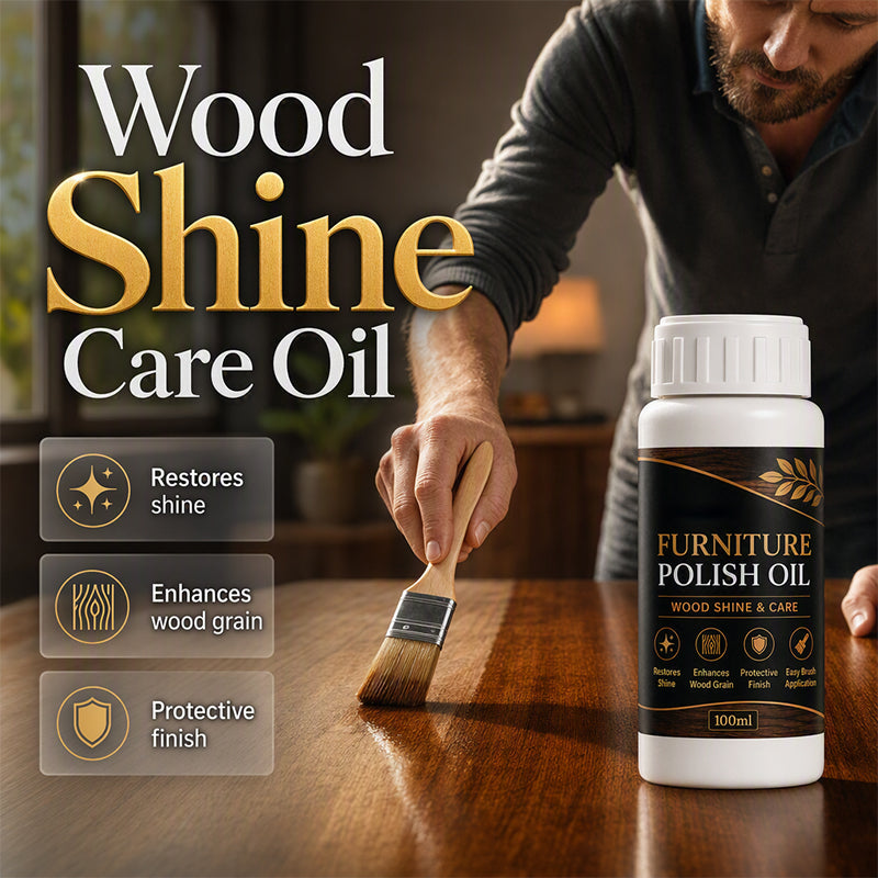 🥳2026 TOP PICK🥳 Wood Care Oil – Revives Dull Wood Surfaces, Boosts Shine & Depth – Protective Finish, Includes Application Brush! 🛡️💨