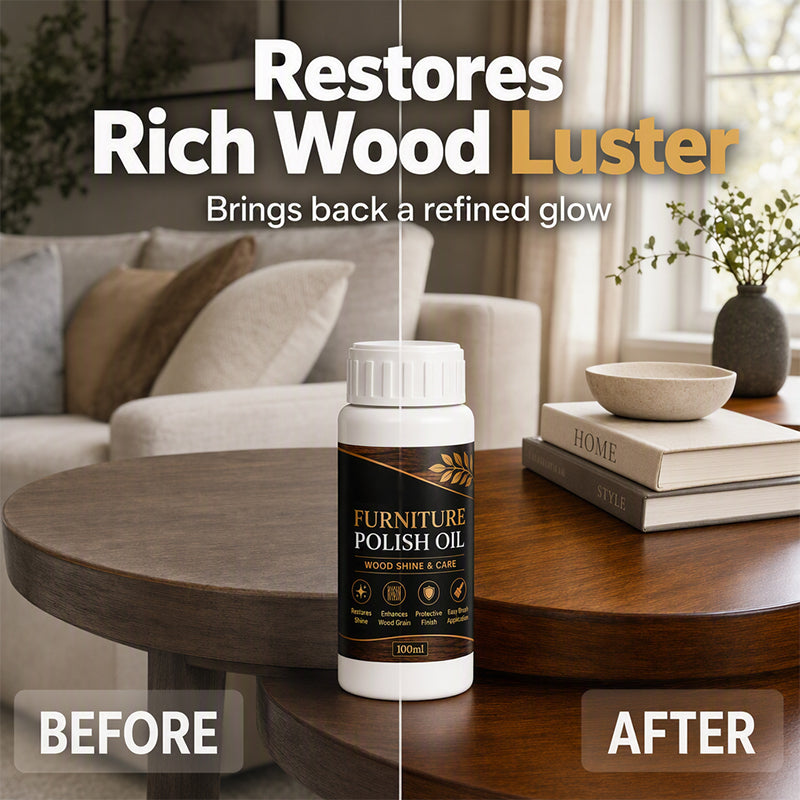 🥳2026 TOP PICK🥳 Wood Care Oil – Revives Dull Wood Surfaces, Boosts Shine & Depth – Protective Finish, Includes Application Brush! 🛡️💨