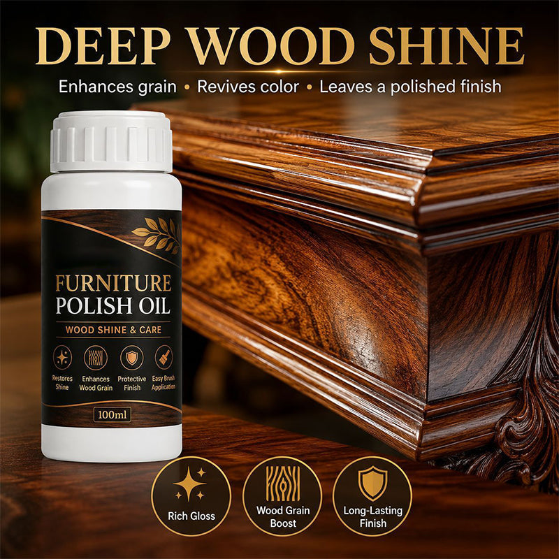 🥳2026 TOP PICK🥳 Wood Care Oil – Revives Dull Wood Surfaces, Boosts Shine & Depth – Protective Finish, Includes Application Brush! 🛡️💨