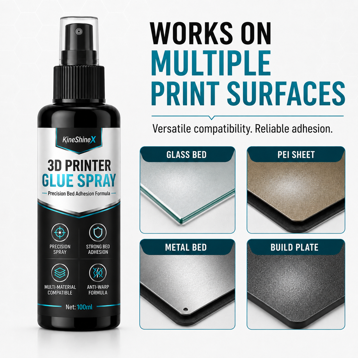 🥳2026 TOP PICK🥳 3D Printer Adhesive Spray – Strong Bed Grip, Anti-Warp Formula – Easy Release After Cooling – Multi-Material Compatible! 🛡️💨