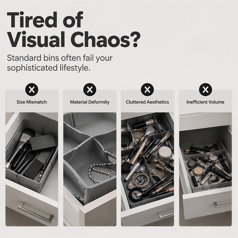 🥳2026 TOP PICK🥳 Drawer Organizer – Expandable Collapsible Design, Multi-Tier Structure – Maximizes Space, Premium Minimalist Style – Fits Any Drawer! 🛡️💨
