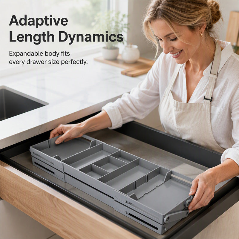 🥳2026 TOP PICK🥳 Drawer Organizer – Expandable Collapsible Design, Multi-Tier Structure – Maximizes Space, Premium Minimalist Style – Fits Any Drawer! 🛡️💨