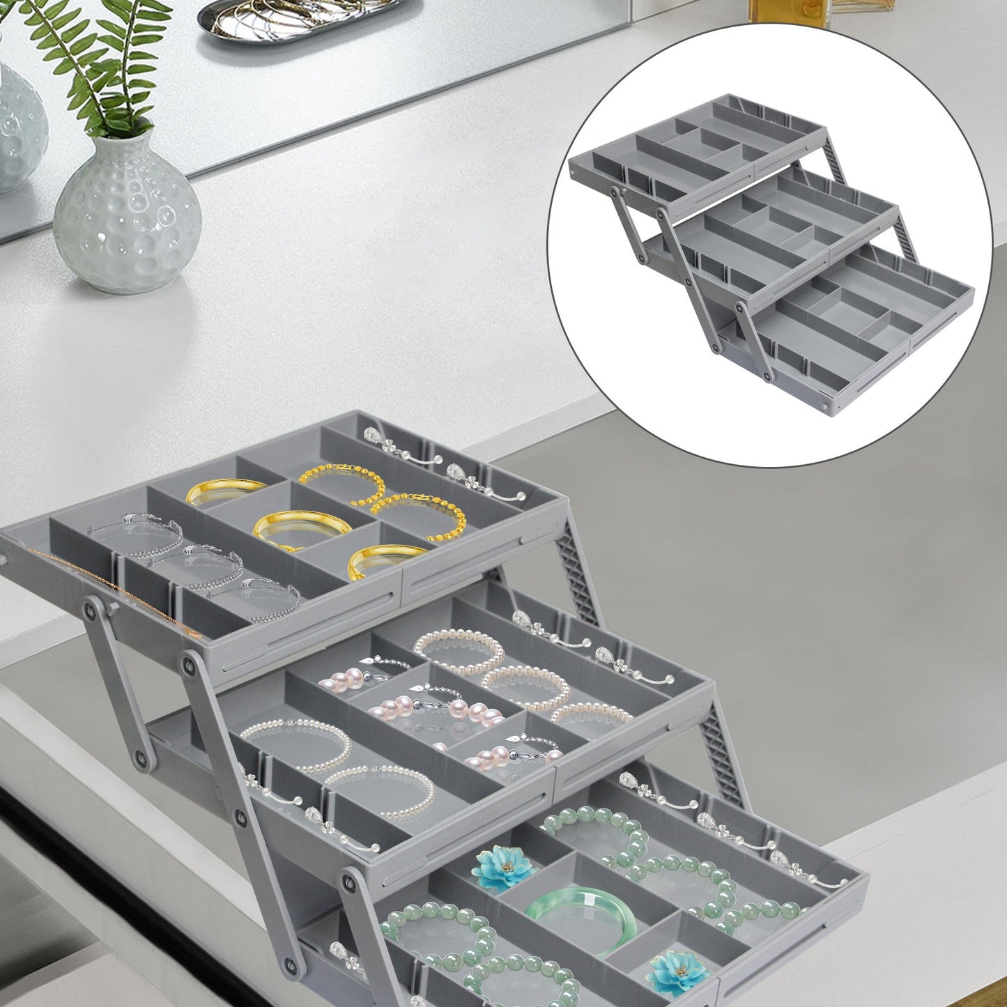 🥳2026 TOP PICK🥳 Drawer Organizer – Expandable Collapsible Design, Multi-Tier Structure – Maximizes Space, Premium Minimalist Style – Fits Any Drawer! 🛡️💨
