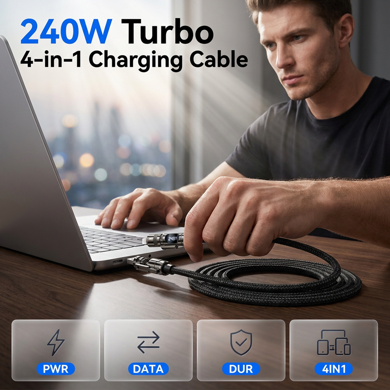 Smart Digital Display 4-in-1 Charging Cable