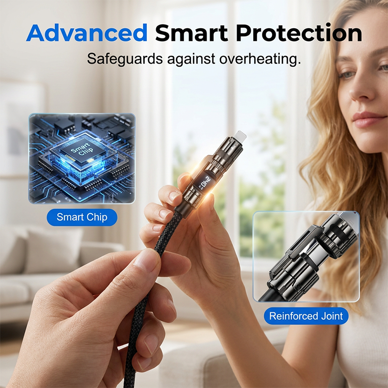 Smart Digital Display 4-in-1 Charging Cable
